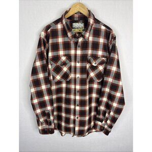 Dixon Flannel Company Plaid Flannel Shirt Men’s 2XL Brown Orange Gray Sidecar